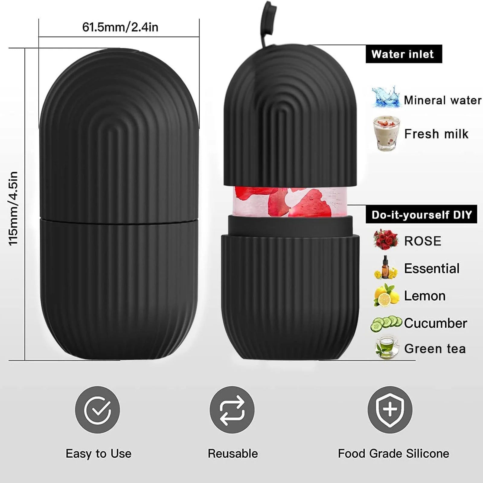 2024 New Ice Roller for Face and Eye, Ice Face Roller, Facial Beauty Ice Roller Skin Care Tools, Ice Cubes Face Massage, Silicone Ice Mold for Face Care